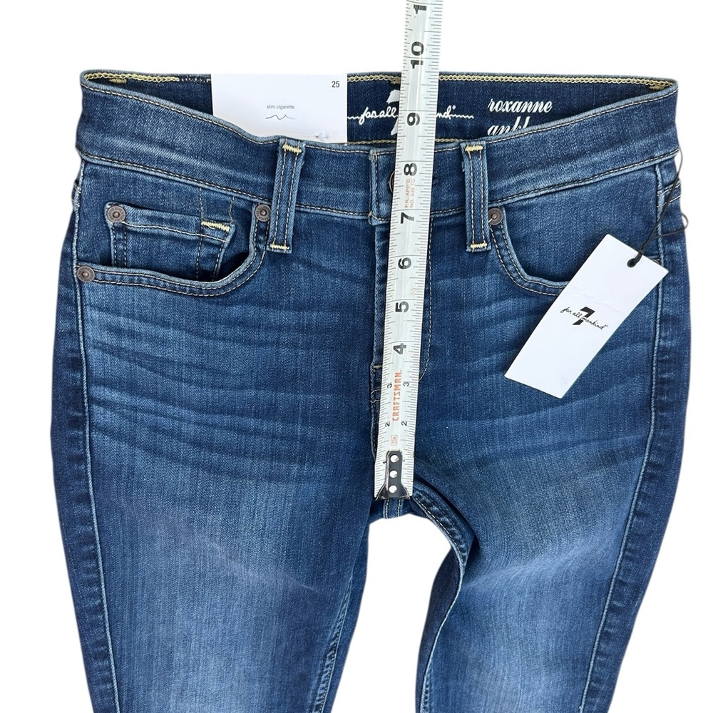 7FAMK 7 For All Mankind Roxanne Ankle Slim Cigarette Denim Jeans size 25, NWT! - Picture 3 of 9